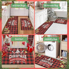 Anti Fatigue Non-Slip Christmas Memory Foam Thick Cushioned Waterproof Wipeable Kitchen Mat Set of 2, 17"×28" and 17"×47"