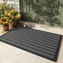 Heavy Duty Durable Outside Welcome Mat, Low Profile Non-Slip Entryway Rug for Home Entrance, Entry, Patio, Garage, High Traffic Area, 24"X48", Blue