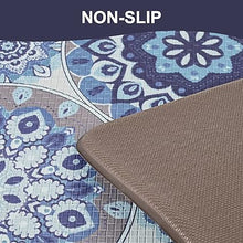 Set 2 Piece Cushioned Anti Fatigue Kitchen Mat Artistic, Rustic Kitchen Rugs and Mats No Skid Washable for Home, Waterproof Floor Comfort Mat PVC, 17" x 47" + 17" x 30"