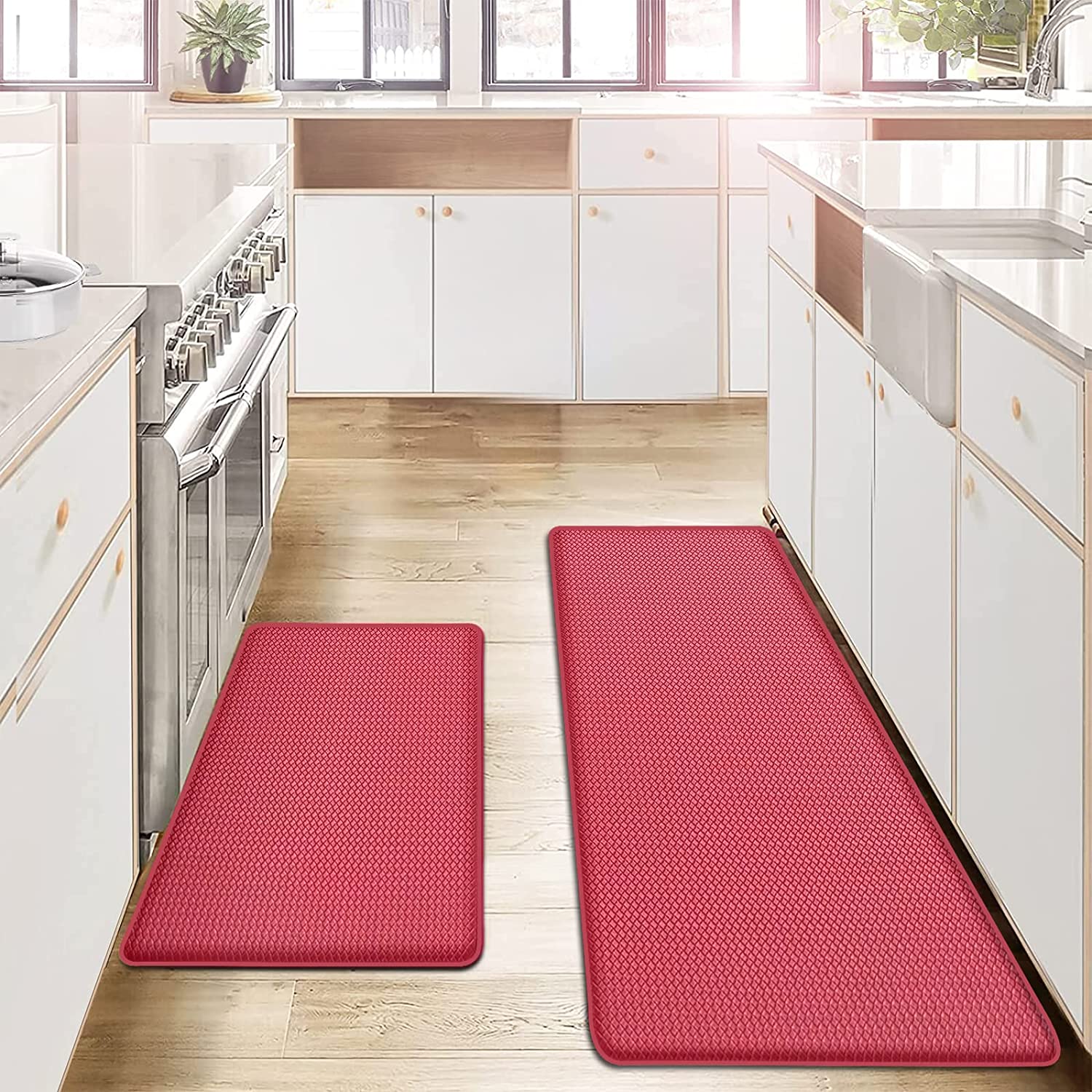 ROTTOGOON Kitchen Floor Mat Set of 2, Cushioned Anti Fatigue Kitchen Mat  17x59+17x29, Non-Slip Waterproof Kitchen Rug, Premium PVC Comfort Kitchen  Mats and Rugs for Kitchen, Office, Home, Laundry - Yahoo Shopping