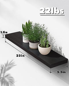 23inch White Bathroom Decor Floating Shelves for Laundry Room Organization, Books/Cat/Storage/Fake Plant Shelves,