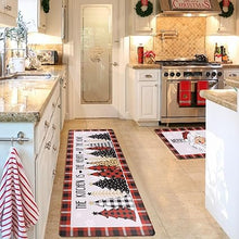 Anti Fatigue Non Slip Waterproof Comfort Standing Mat Christmas Gingerbread Kitchen Mat 2 Pieces,