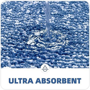 Ultra Soft and Water Absorbent Bath Rug, Bath Carpet, Machine Wash/Dry, for Tub, Shower, and Bath Room(20"x29",Blue and White)