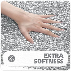 Ultra Soft and Water Absorbent Bath Rug, Bath Carpet, Machine Wash/Dry, for Tub, Shower, and Bath Room(20"x29",Blue and White)