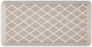 Miles Modern Diamond Anti-Fatigue Air-Infused Kitchen Mat, Beige, 19.6"x32"