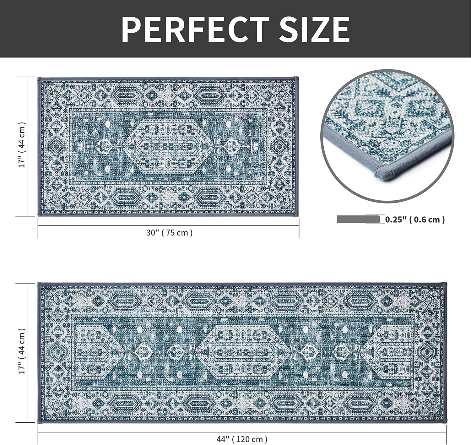 Chef Kitchen Rugs Sets of 2, 17 x 47 + 17 x 30 Inch – Modern Rugs