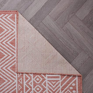 Lecce Distressed Geometric Bohemian Textured Flat Weave Easy Cleaning Outdoor Rugs