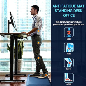 2 Packs Anti Fatigue Mat Thick Cushioned Standing Stain Resistant, Non-Slip Floor Mat (20" x 32", Black)