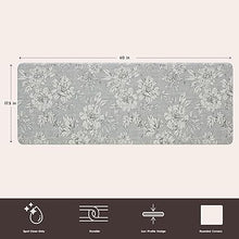 Anti-Fatigue Iris Floral Design Stain, Water & Fade Resistant Cooking & Standing Relief | Non-Slip Backing | Measures 17.5” x 32”|