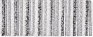 Stella Ticking Stripe Slip-Resistant Kitchen Mat Runner, Black/Grey/White, 20"x50"