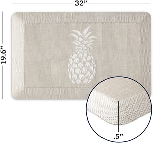 Aloha Modern Pineapple Anti-Fatigue Air-Infused Kitchen Mat, Coffee brown