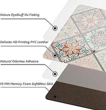 Boho Floral Kitchen Mats Set of 2, 17.3x28+17.3x47 Inch, 2/5 Inch