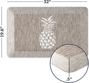 Aloha Modern Pineapple Anti-Fatigue Air-Infused Kitchen Mat, Coffee brown