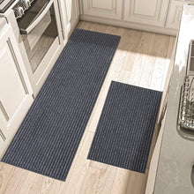 Non Skid Washable TPR Backing 100% Polyester Kitchen Mat Set of 2 Absorbent - 20x30inch/20x48inch