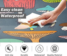 Anti Fatigue Coastal Rugs Beach Theme Fish Pattern Waterproof Non-Slip Ergonomic Comfort Standing Mat for Sink Laundry Bedroom,17.3 x28+17.3 x 47 Inch, PVC, Blue