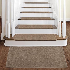 Carpet Stair Tread Landing Mat Tape Free Self Adhesive Non Slip Skid Resistant Indoor Doormat Area Rug Floor Mat for Kitchen Bathroom Workstations Washable 2' X 3' (Black)