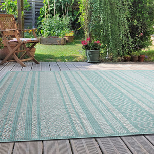 Contemporary Bohemain Stripes Flatweave Indoor/Outdoor Rug Yellow