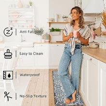 Boho Kitchen Mats Set of 2 Cushioned Anti-Fatigue Comfort Standing Mat, 17.3x28+17.3x47 Inch