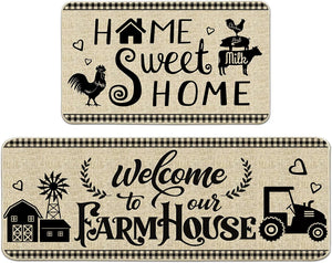 Set of 2, Anti Fatigue  Floor Non-Slip You are My Sunshine Kitchen Decor Holiday Decorations-17x29 and 17x47 Inch