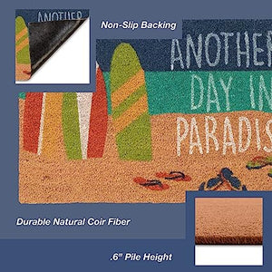 Natura Door Mat - Novelty Designs, Durable Natural Coir & Vinyl Back, 1'6" x 2'6"