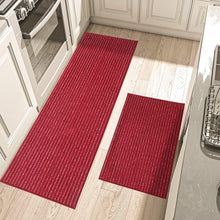 Non Skid Washable TPR Backing 100% Polyester Kitchen Mat Set of 2 Absorbent - 20x30inch/20x48inch