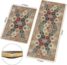 Anti Fatigue 2 Pieces Blue Kitchen Rugs Non Slip Waterproof Kitchen Floor Mats Cushioned Boho Kitchen Runner Rug Comfort Memory Foam Kitchen Mats for Floor,Front of Sink,Laundry Room