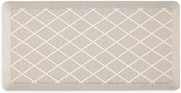 Miles Modern Diamond Anti-Fatigue Air-Infused Kitchen Mat, Beige, 19.6