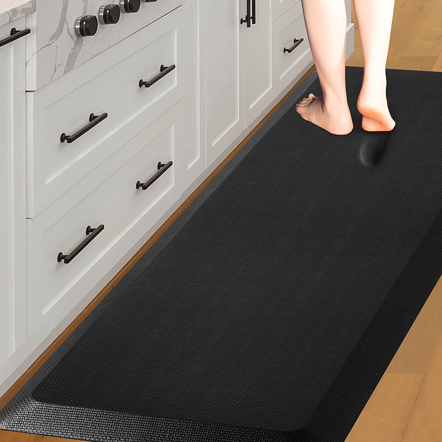 Ileading Anti Fatigue Mat Kitchen Floor Mat, FEATOL Thick Standing Desk Mat  Foam Cushioned Anti Fatigue Mats Comfort Standing Pad 0.8 Inch Thickness