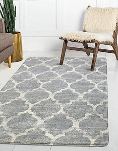 Moroccan Distressed Non-Slip Washable  Throw Area Rug - (2’X 3’, Blue)