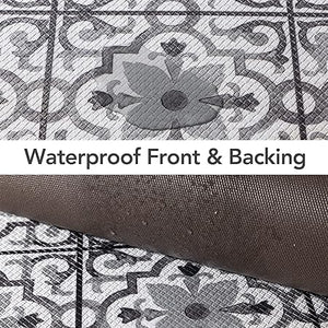 Anti-Fatigue Cushioned Rug Set (2 PCS), Waterproof Non-Slip & Stain Resistant, 0.4'' Thick PVC Ergonomic Comfort Foam Rugs 47''x17.5''