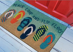 Natura Door Mat - Novelty Designs, Durable Natural Coir & Vinyl Back, 1'6" x 2'6"