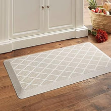 Miles Modern Diamond Anti-Fatigue Air-Infused Kitchen Mat, Beige, 19.6"x32"