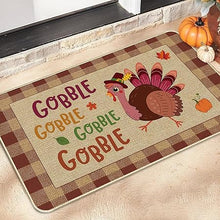 Holiday Seasonal Thanksgiving Decoration Gobble Turkey Non-Slip and Washable Kitchen Floor 17 x 29 Inch (Turkey-02)