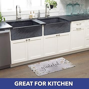 Living Anti-Fatigue Kitchen Mat For Floor, Stain Resistant, Easy Wipe Clean, 1/2 Inch Thick, 18" x 30", Beige