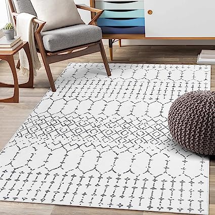 Moroccan Area Rug Geometric Washable Small Entryway Rug Doormat