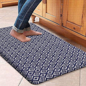 Cushioned Anti-Fatigue Waterproof Non-Slip Heavy Duty Comfort Foam Rug (Black, 18''x30'')