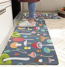 Anti Fatigue Coastal Rugs Beach Theme Fish Pattern Waterproof Non-Slip Ergonomic Comfort Standing Mat for Sink Laundry Bedroom,17.3 x28+17.3 x 47 Inch, PVC, Blue