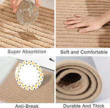 Non Skid Washable TPR Backing 100% Polyester Kitchen Mat Set of 2 Absorbent - 20x30inch/20x48inch