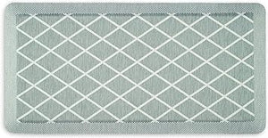 Miles Modern Diamond Anti-Fatigue Air-Infused Kitchen Mat, Beige, 19.6"x32"