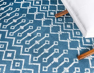 Geometric Kasbah Trellis Collection Rug – 2' X 10' Runner Beige Low Pile Rug