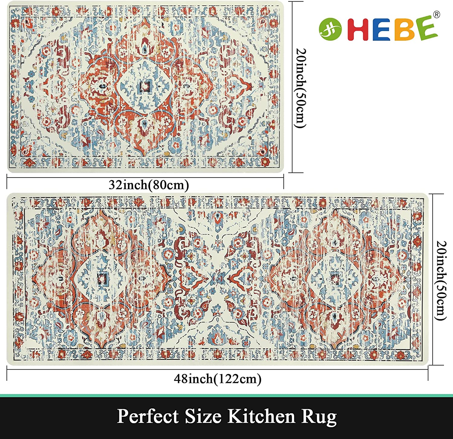 Pauwer Boho Kitchen Rug Sets 3 Piece with Runner Farmhouse Kitchen Rug –  Discounted-Rugs