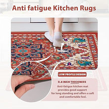 Boho Floral Kitchen Mats Set of 2, 17.3x28+17.3x47 Inch, 2/5 Inch