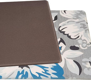 Modern Floral Anti Fatigue Standing Mat 18" x 47" Cream