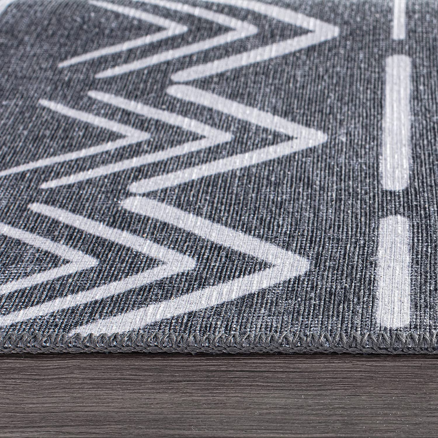 Washable Rugs 3'X5', Cotton Woven Black and White Outdoor Rug