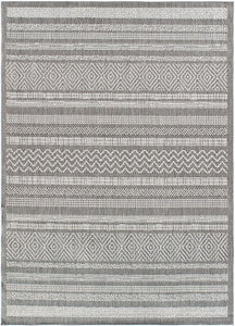 Contemporary Bohemain Stripes Flatweave Indoor/Outdoor Rug Yellow