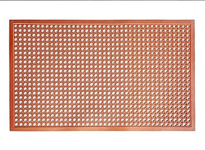 54521 Commercial Grade Grease Resistant Anti-Fatigue Rubber Floor Mat, 36" x 60", Red