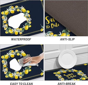 Non Skid Washable Anti Fatigue Mat Waterproof Cushioned Kitchen Matt for Standing 17.3"x29", Farmhouse