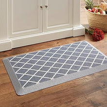 Miles Modern Diamond Anti-Fatigue Air-Infused Kitchen Mat, Beige, 19.6"x32"