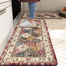 2 Pieces Anti-Fatigue Non-Slip Comfort Standing Kitchen Rugs 17.3x28+17.3x47 Black