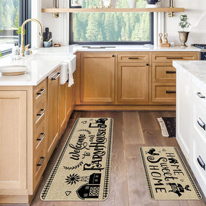 Set of 2, Anti Fatigue  Floor Non-Slip You are My Sunshine Kitchen Decor Holiday Decorations-17x29 and 17x47 Inch